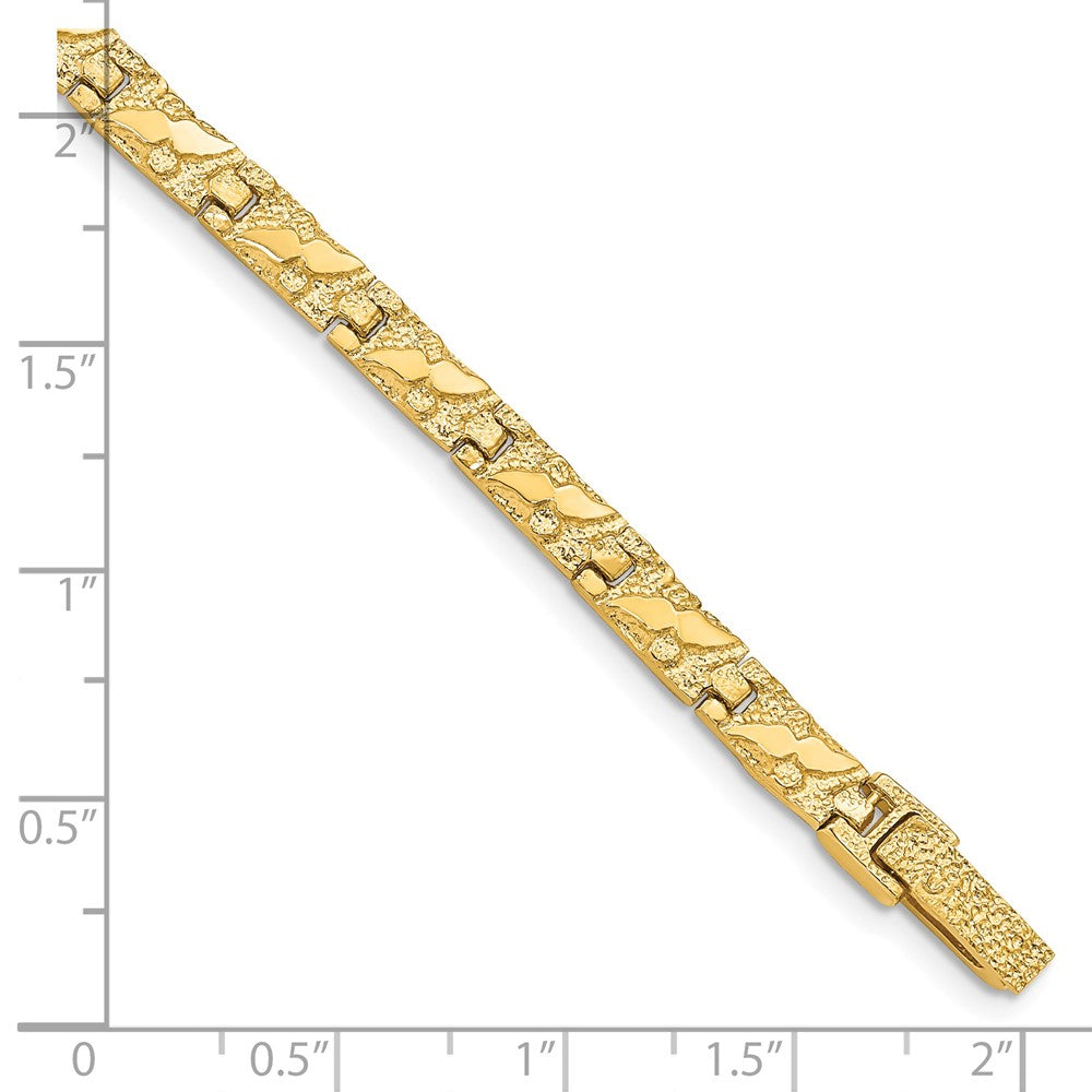 Alternate view of the 5mm 14k Yellow Gold Nugget Link Bracelet, 7 Inch by The Black Bow Jewelry Co.