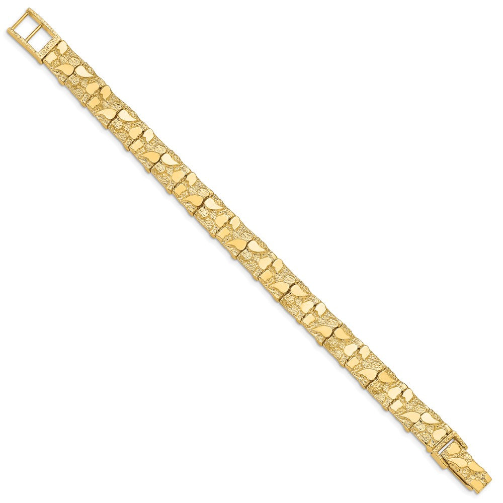 Alternate view of the 9.5mm 14k Yellow Gold Nugget Link Bracelet, 7 Inch by The Black Bow Jewelry Co.