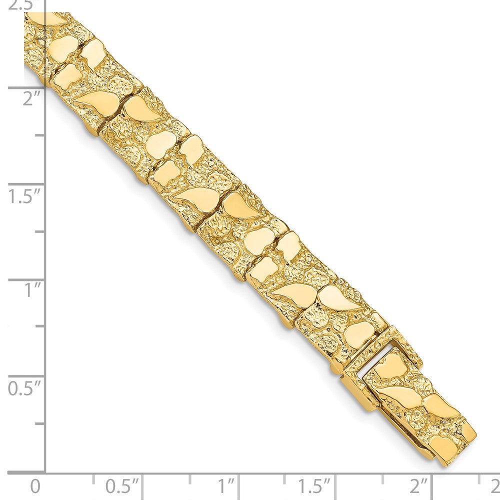 Alternate view of the 9.5mm 14k Yellow Gold Nugget Link Bracelet, 8 Inch by The Black Bow Jewelry Co.