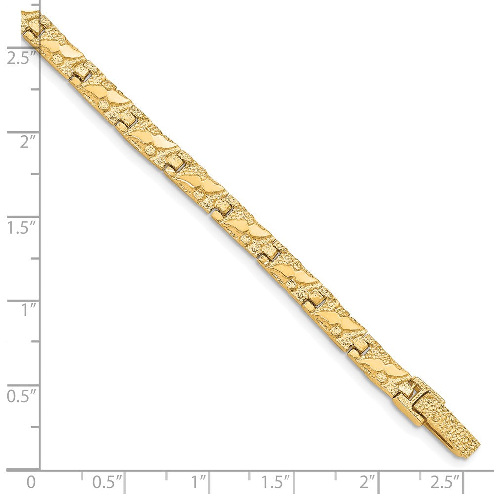 Alternate view of the 6mm 10k Yellow Gold Nugget Link Bracelet, 7 Inch by The Black Bow Jewelry Co.
