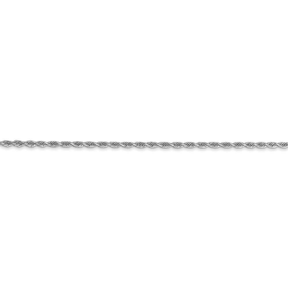 Alternate view of the 1.5mm Diamond Cut Rope Chain Bracelet in 14k White Gold, 6 Inch by The Black Bow Jewelry Co.
