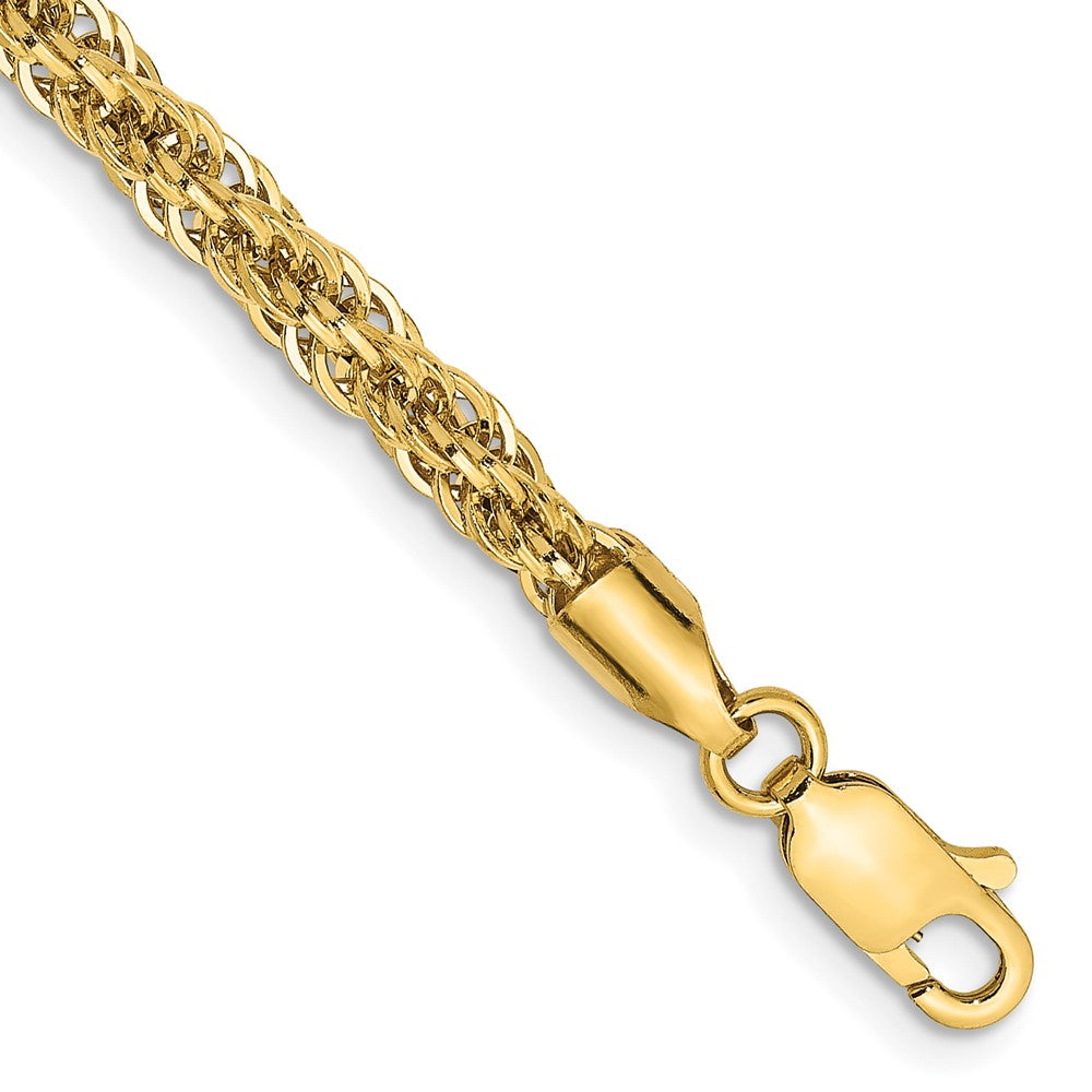 3.3mm 14k Yellow Gold Diamond Cut Rope Chain Bracelet, 7 Inch, Item B13105 by The Black Bow Jewelry Co.