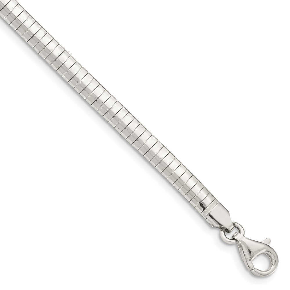 4mm Sterling Silver Polished Cubetto Chain Bracelet, Item B13111-B by The Black Bow Jewelry Co.