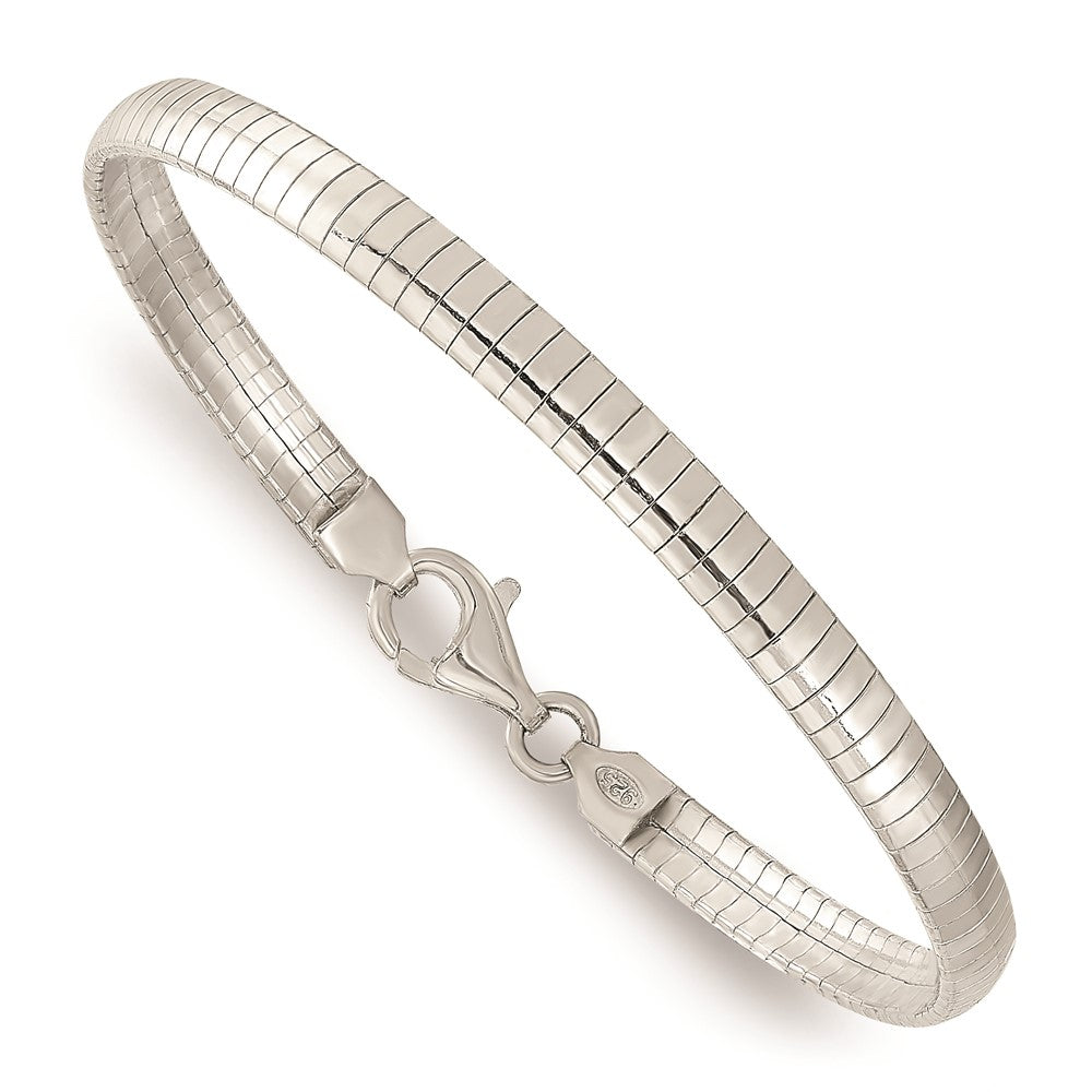 Alternate view of the 4mm Sterling Silver Polished Cubetto Chain Bracelet by The Black Bow Jewelry Co.