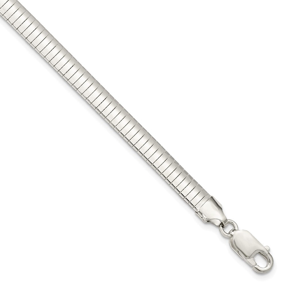 6mm Sterling Silver Polished Cubetto Chain Bracelet, Item B13113-B by The Black Bow Jewelry Co.