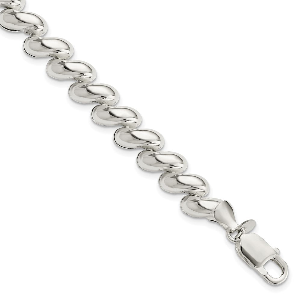 Sterling Silver 9mm Polished San Marco Chain Bracelet, 7.5 Inch, Item B13117 by The Black Bow Jewelry Co.