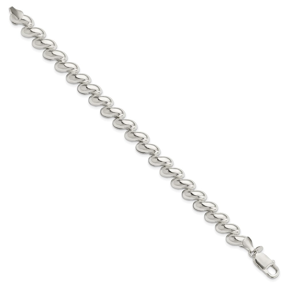 Alternate view of the Sterling Silver 9mm Polished San Marco Chain Bracelet, 7.5 Inch by The Black Bow Jewelry Co.