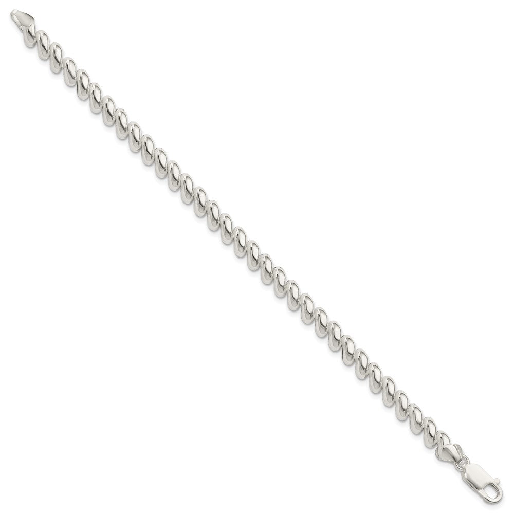 Alternate view of the Sterling Silver 7mm Polished San Marco Chain Bracelet, 7.5 Inch by The Black Bow Jewelry Co.