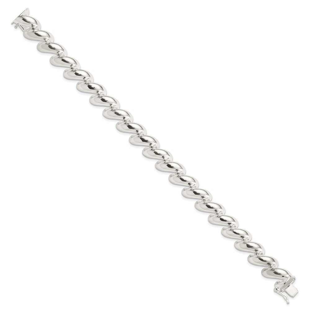 Alternate view of the Sterling Silver 10mm Polished San Marco Chain Bracelet, 7 Inch by The Black Bow Jewelry Co.