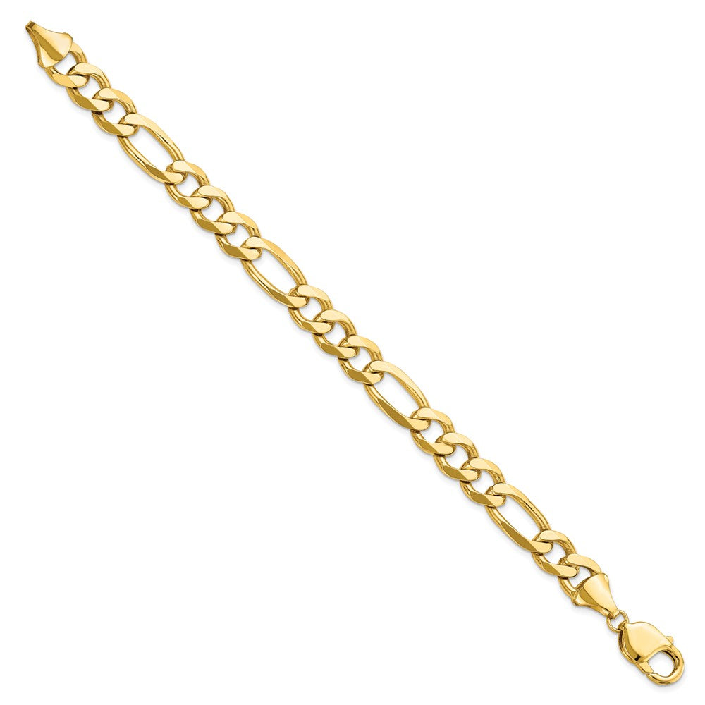 Alternate view of the 10mm 14k Yellow Gold Flat Figaro Chain Bracelet by The Black Bow Jewelry Co.