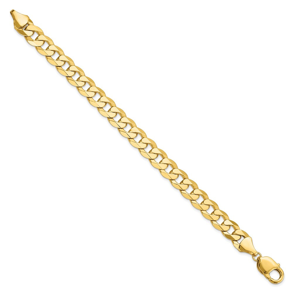 Alternate view of the 9.5mm 14k Yellow Gold Beveled Curb Chain Bracelet by The Black Bow Jewelry Co.