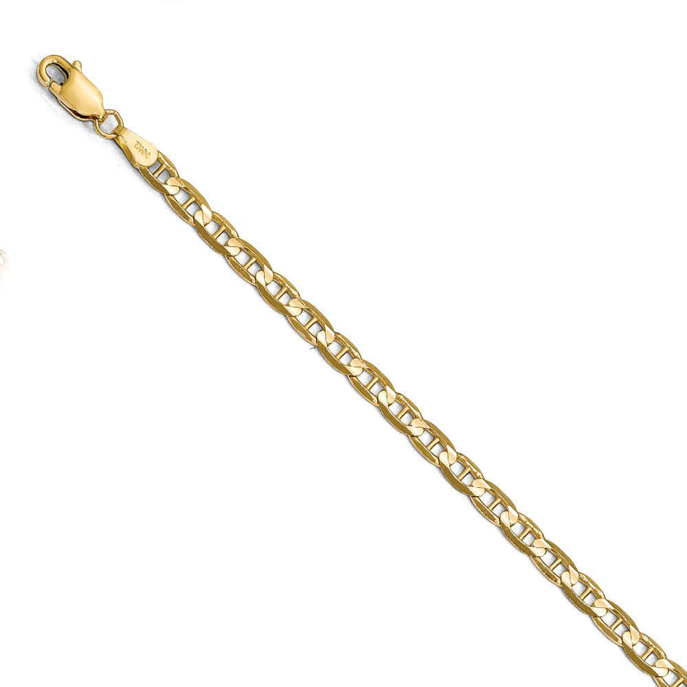 3.75mm 14k Yellow Gold Concave Anchor Chain Bracelet, Item B13279 by The Black Bow Jewelry Co.