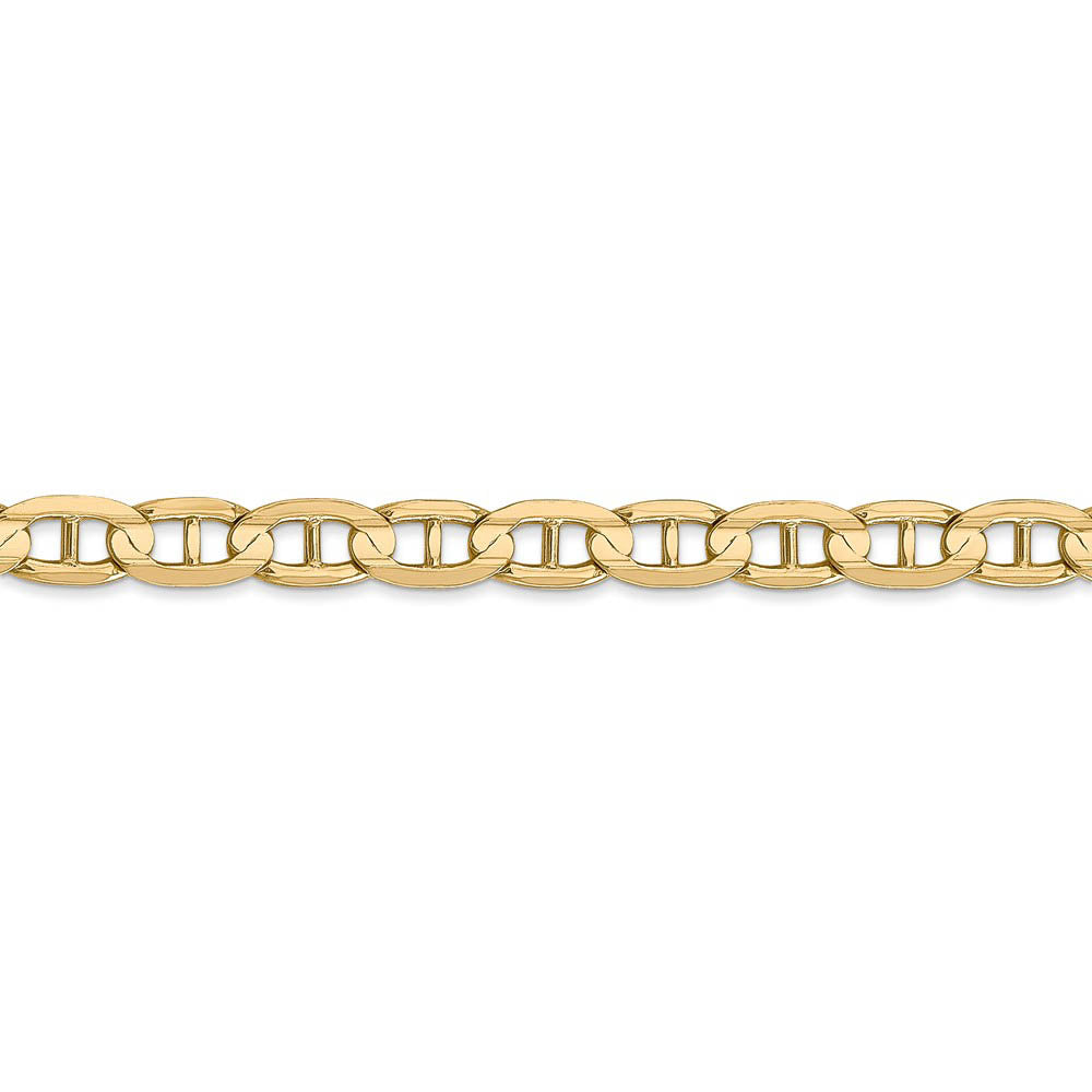 Alternate view of the 5.25mm 14k Yellow Gold Concave Anchor Chain Bracelet by The Black Bow Jewelry Co.