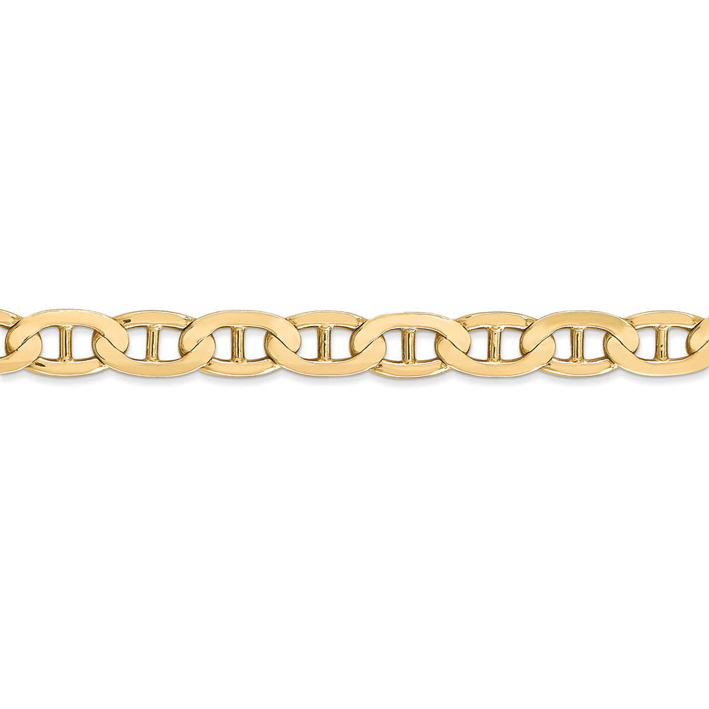 Alternate view of the 6.25mm 14k Yellow Gold Concave Anchor Chain Bracelet by The Black Bow Jewelry Co.