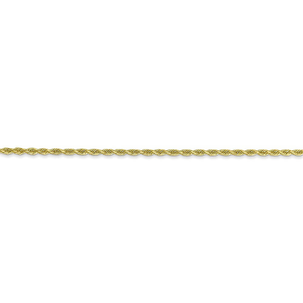 Alternate view of the 1.75mm 10k Yellow Gold Diamond Cut Solid Rope Chain Bracelet & Anklet by The Black Bow Jewelry Co.