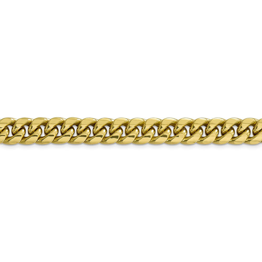 Alternate view of the 9.3mm 10k Yellow Gold Hollow Miami Cuban (Curb) Chain Bracelet by The Black Bow Jewelry Co.
