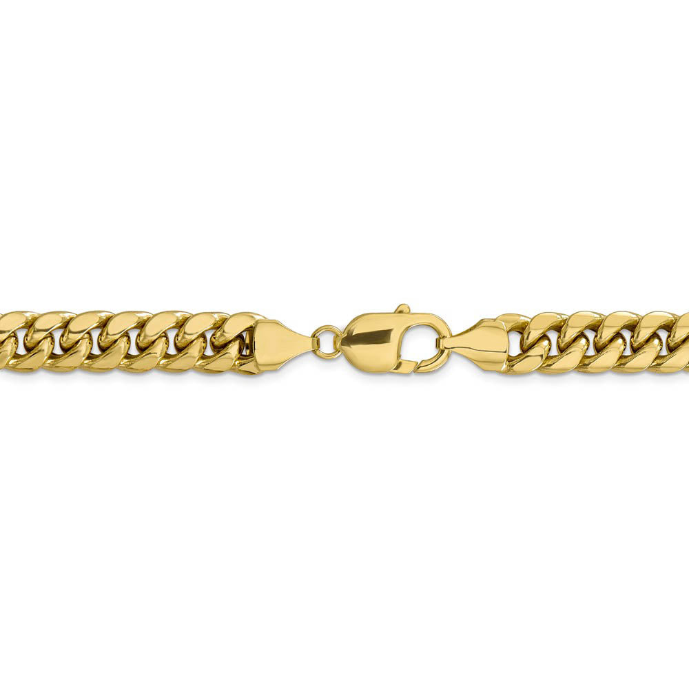 Alternate view of the 9.3mm 10k Yellow Gold Hollow Miami Cuban (Curb) Chain Bracelet by The Black Bow Jewelry Co.