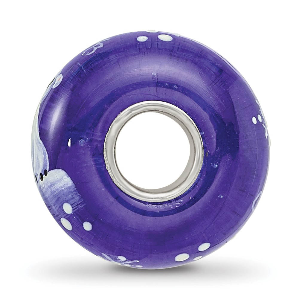 Alternate view of the Fenton Sterling Silver Hand Painted Little Nora Glass Bead Charm by The Black Bow Jewelry Co.