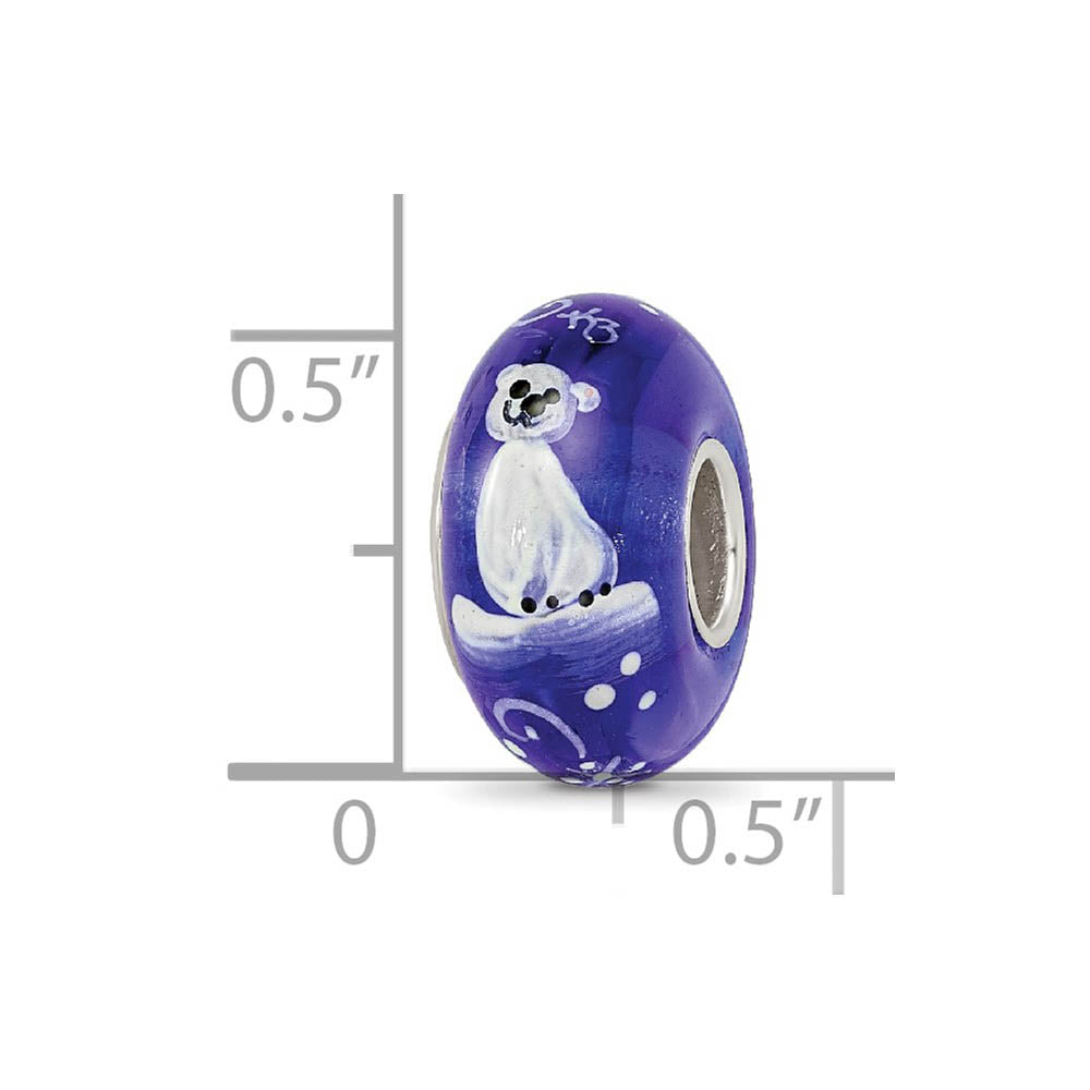 Alternate view of the Fenton Sterling Silver Hand Painted Little Nora Glass Bead Charm by The Black Bow Jewelry Co.