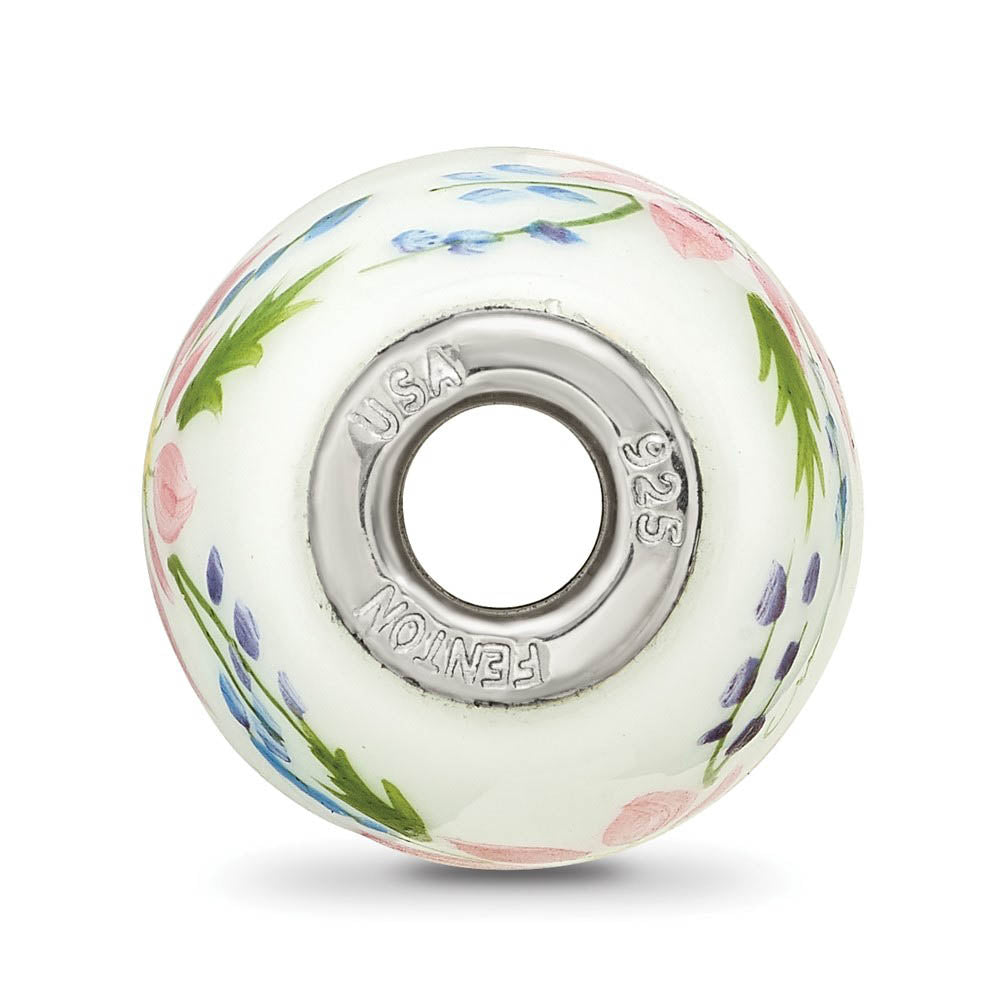 Alternate view of the Fenton Sterling Silver Berries and Blossoms Glass Bead Charm by The Black Bow Jewelry Co.