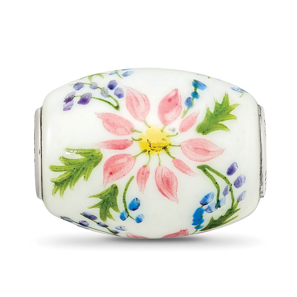 Alternate view of the Fenton Sterling Silver Berries and Blossoms Glass Bead Charm by The Black Bow Jewelry Co.