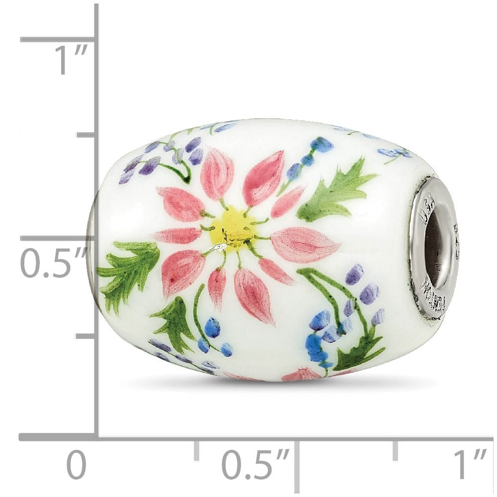 Alternate view of the Fenton Sterling Silver Berries and Blossoms Glass Bead Charm by The Black Bow Jewelry Co.