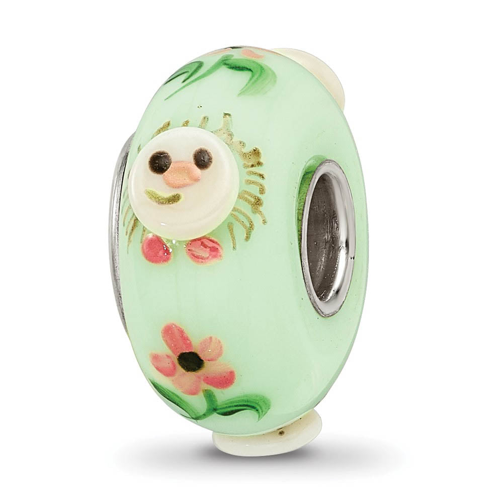 Fenton Sterling Silver Hattie Hedgehog 3D Glass Bead Charm, Item B13345 by The Black Bow Jewelry Co.