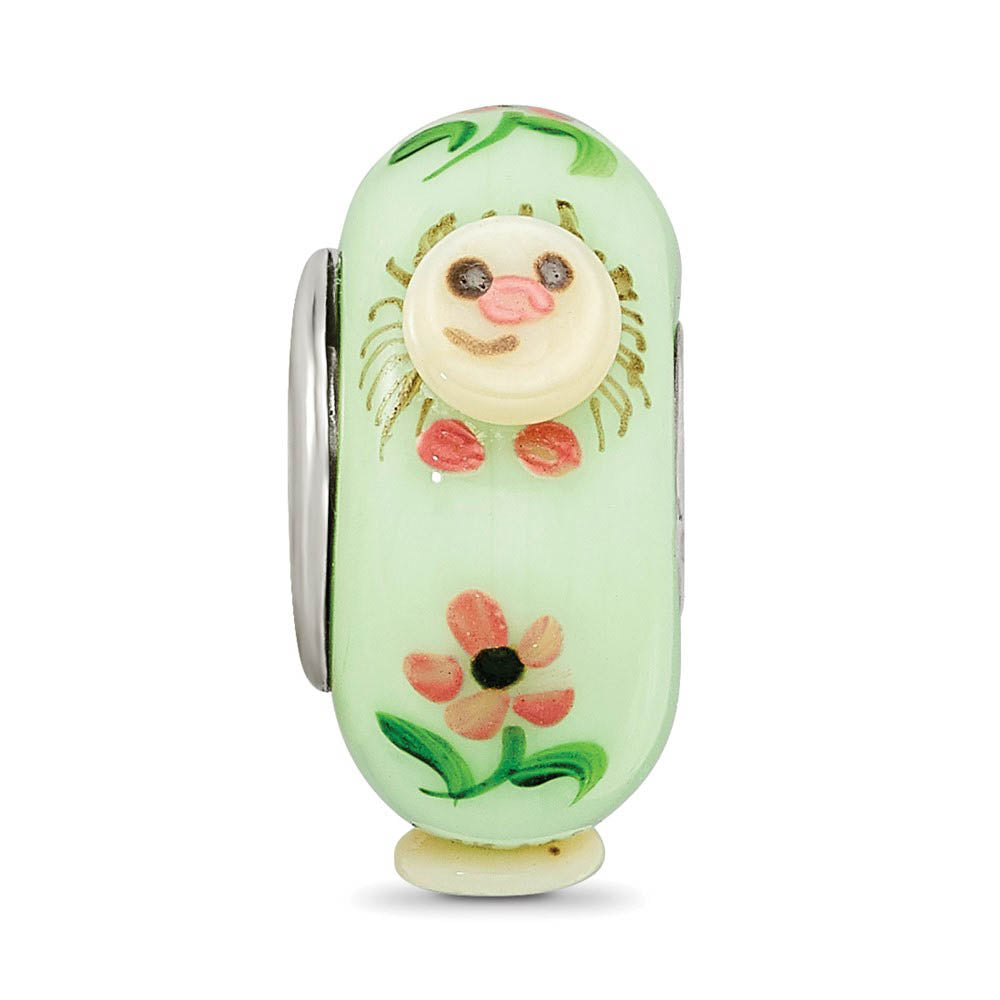 Alternate view of the Fenton Sterling Silver Hattie Hedgehog 3D Glass Bead Charm by The Black Bow Jewelry Co.