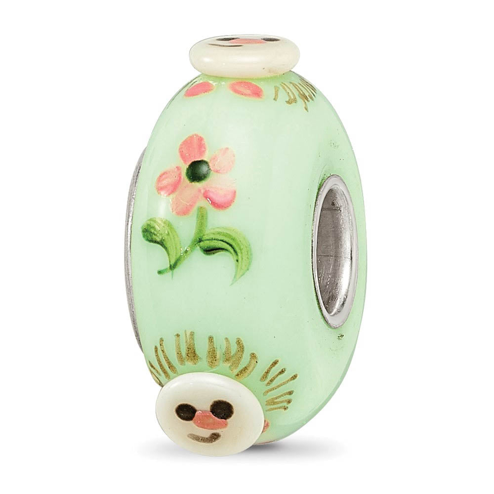 Alternate view of the Fenton Sterling Silver Hattie Hedgehog 3D Glass Bead Charm by The Black Bow Jewelry Co.