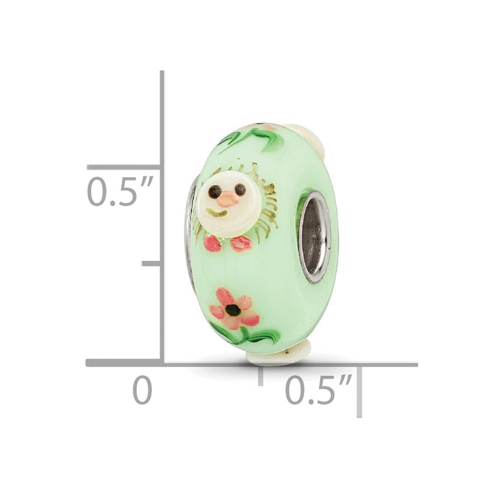 Alternate view of the Fenton Sterling Silver Hattie Hedgehog 3D Glass Bead Charm by The Black Bow Jewelry Co.