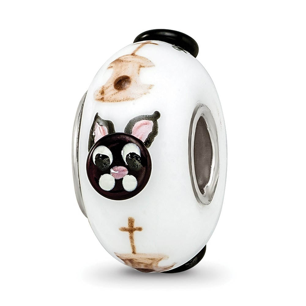 Fenton Sterling Silver Hey Diddle Diddle 3D Glass Bead Charm, Item B13357 by The Black Bow Jewelry Co.