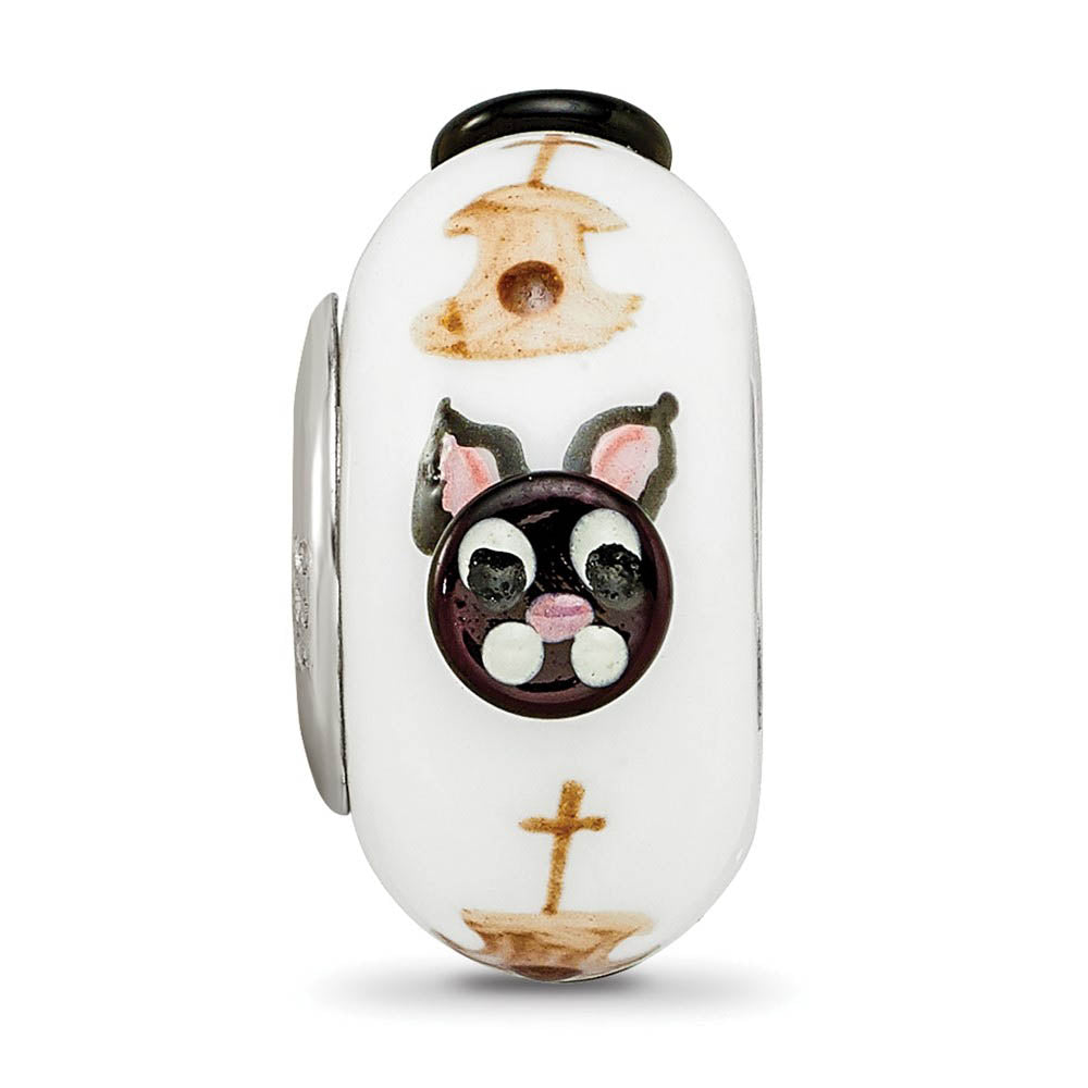 Alternate view of the Fenton Sterling Silver Hey Diddle Diddle 3D Glass Bead Charm by The Black Bow Jewelry Co.