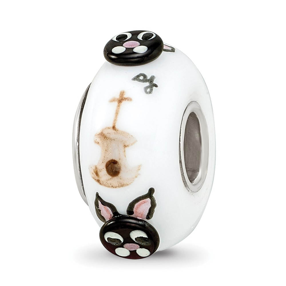 Alternate view of the Fenton Sterling Silver Hey Diddle Diddle 3D Glass Bead Charm by The Black Bow Jewelry Co.