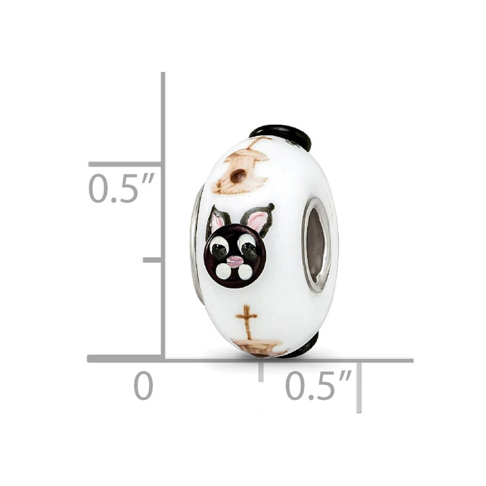 Alternate view of the Fenton Sterling Silver Hey Diddle Diddle 3D Glass Bead Charm by The Black Bow Jewelry Co.