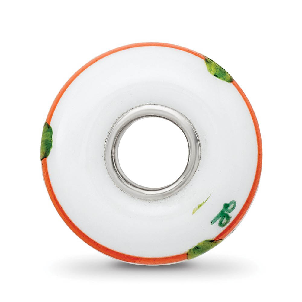 Alternate view of the Fenton Sterling Silver Hand Painted The Irish Glass Bead Charm by The Black Bow Jewelry Co.