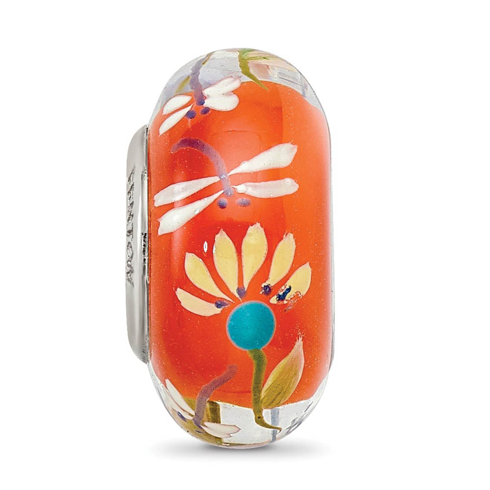 Alternate view of the Fenton Sterling Silver Dragonfly Love Fenton Glass Bead Charm by The Black Bow Jewelry Co.