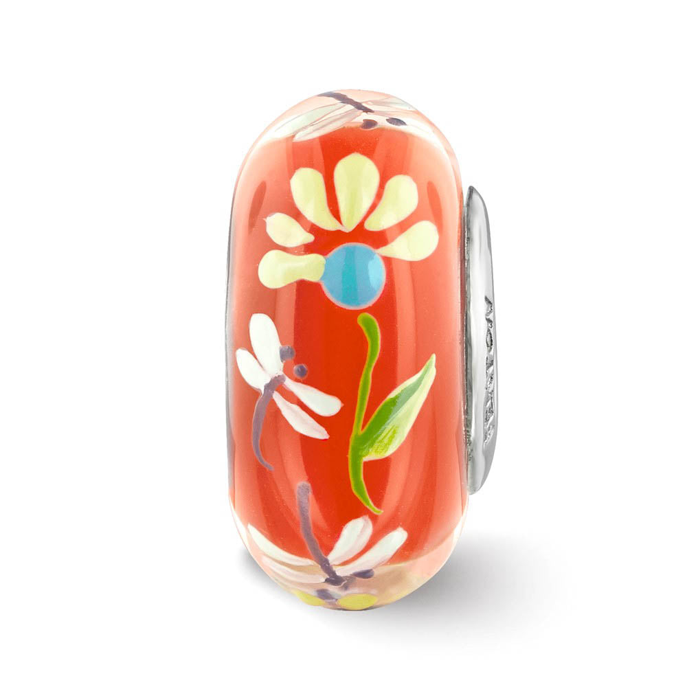 Alternate view of the Fenton Sterling Silver Dragonfly Love Fenton Glass Bead Charm by The Black Bow Jewelry Co.