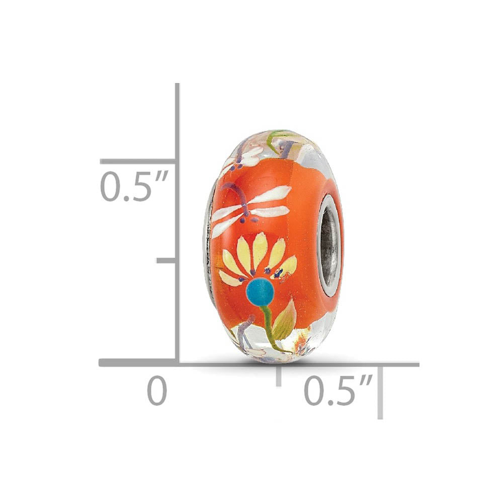 Alternate view of the Fenton Sterling Silver Dragonfly Love Fenton Glass Bead Charm by The Black Bow Jewelry Co.