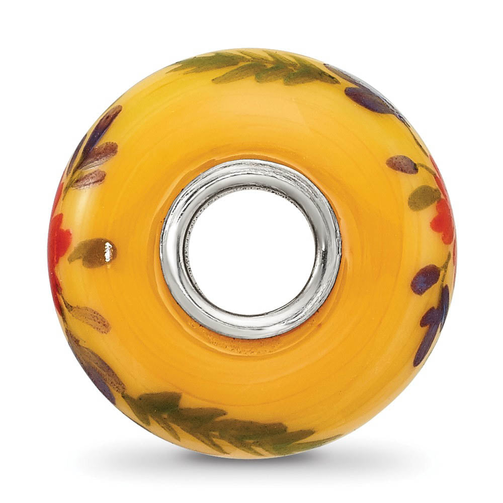 Alternate view of the Fenton Sterling Silver Hand Painted Luau Glass Bead Charm by The Black Bow Jewelry Co.