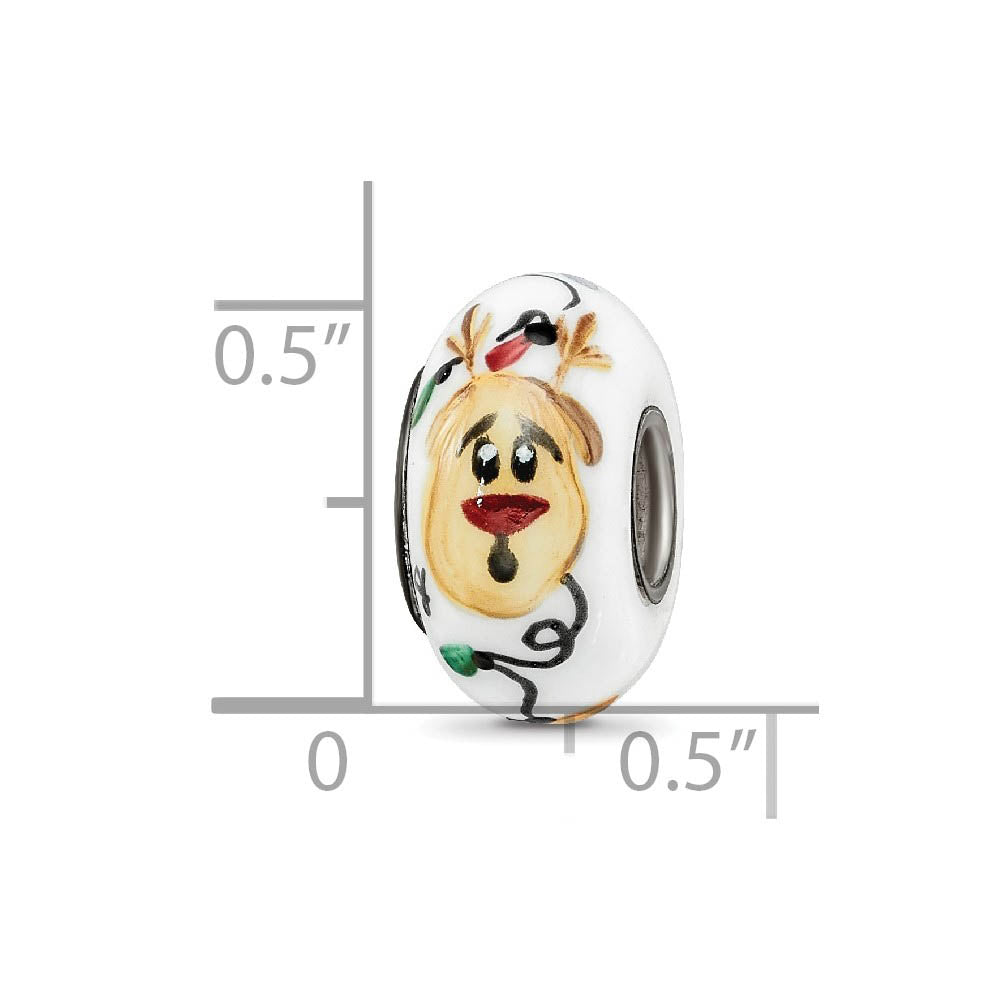 Alternate view of the Fenton Sterling Silver Rudy Reindeer W/Lights Glass Bead Charm by The Black Bow Jewelry Co.
