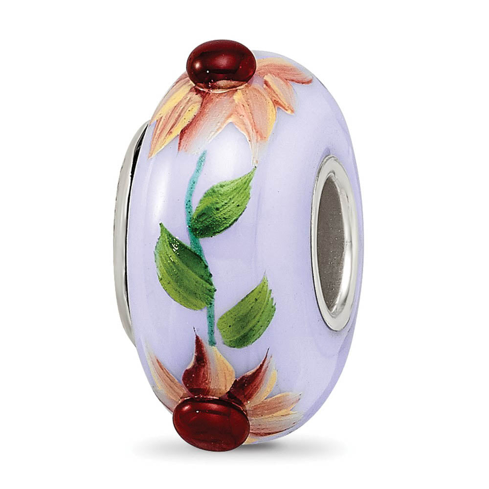 Alternate view of the Fenton Sterling Silver Blue Bye Bye Blackbird Glass Bead Charm by The Black Bow Jewelry Co.