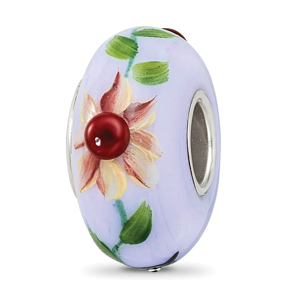 Alternate view of the Fenton Sterling Silver Blue Bye Bye Blackbird Glass Bead Charm by The Black Bow Jewelry Co.