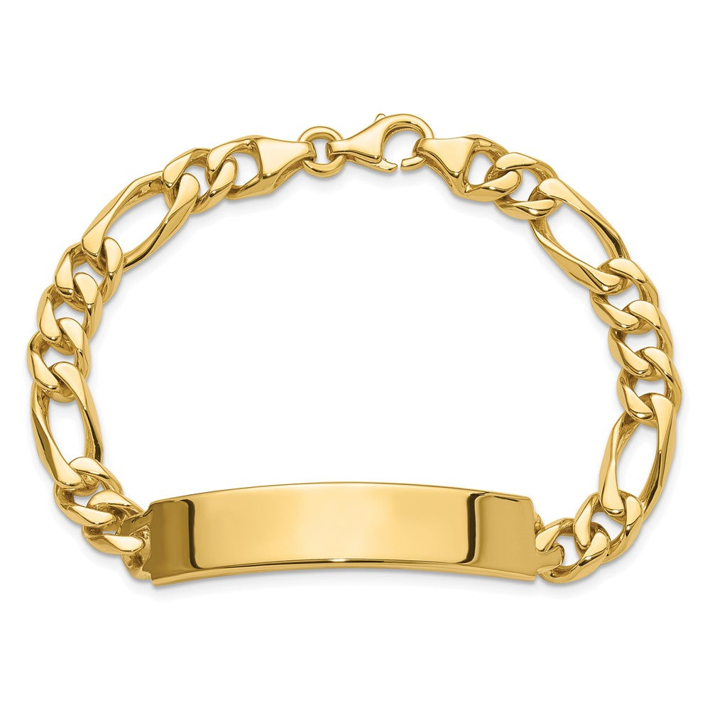 Alternate view of the Men&#39;s 8mm 14k Yellow Gold Solid Figaro I.D. Bracelet, 8 Inch by The Black Bow Jewelry Co.