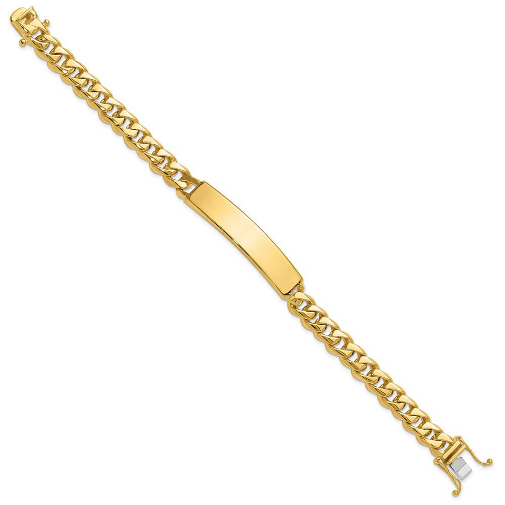 Alternate view of the Men's 8mm 14k Yellow Gold Solid Curb Link I.D. Bracelet, 8 Inch by The Black Bow Jewelry Co.