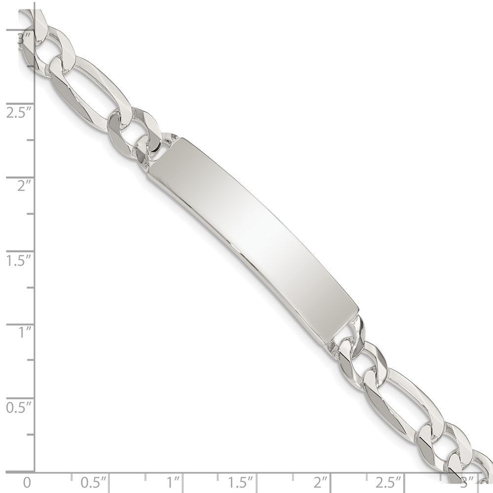 Alternate view of the Men&#39;s 8mm Sterling Silver Figaro I.D. Bracelet by The Black Bow Jewelry Co.