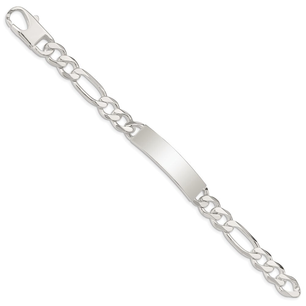 Alternate view of the Men&#39;s 10mm Sterling Silver Figaro I.D. Bracelet by The Black Bow Jewelry Co.