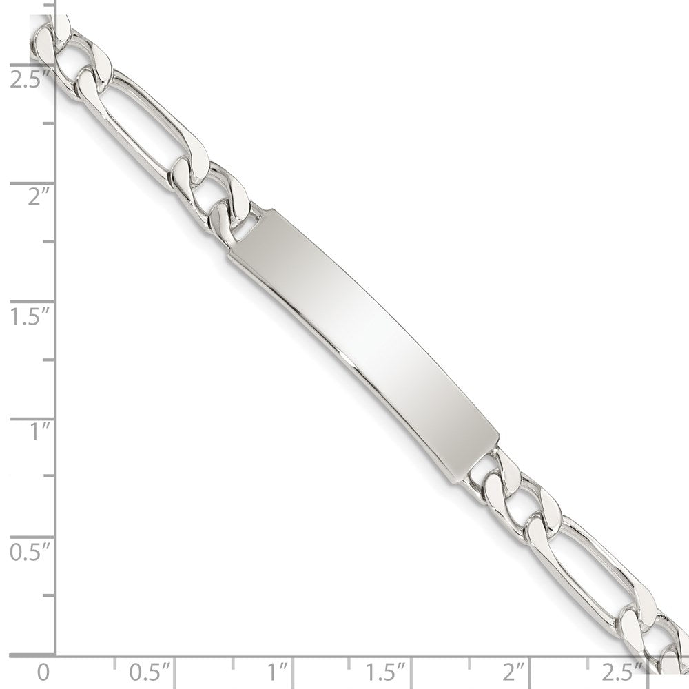 Alternate view of the 7mm Sterling Silver Women&#39;s Figaro I.D. Bracelet by The Black Bow Jewelry Co.