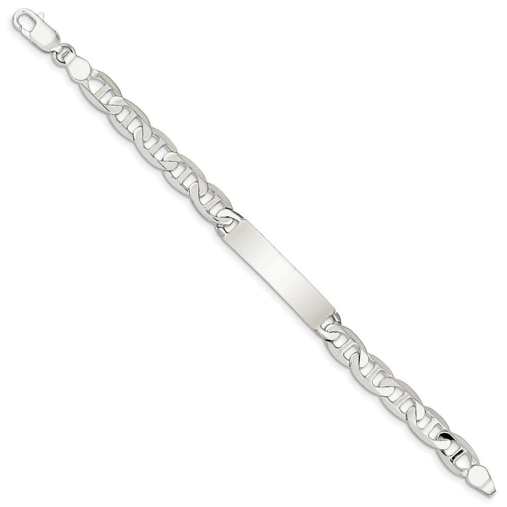 Alternate view of the 8mm Sterling Silver Polished Engravable Anchor Link I.D. Bracelet by The Black Bow Jewelry Co.