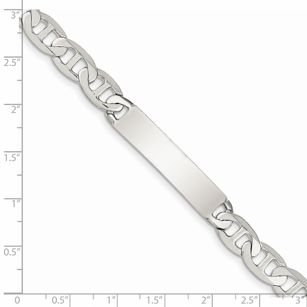 Alternate view of the 8mm Sterling Silver Polished Engravable Anchor Link I.D. Bracelet by The Black Bow Jewelry Co.