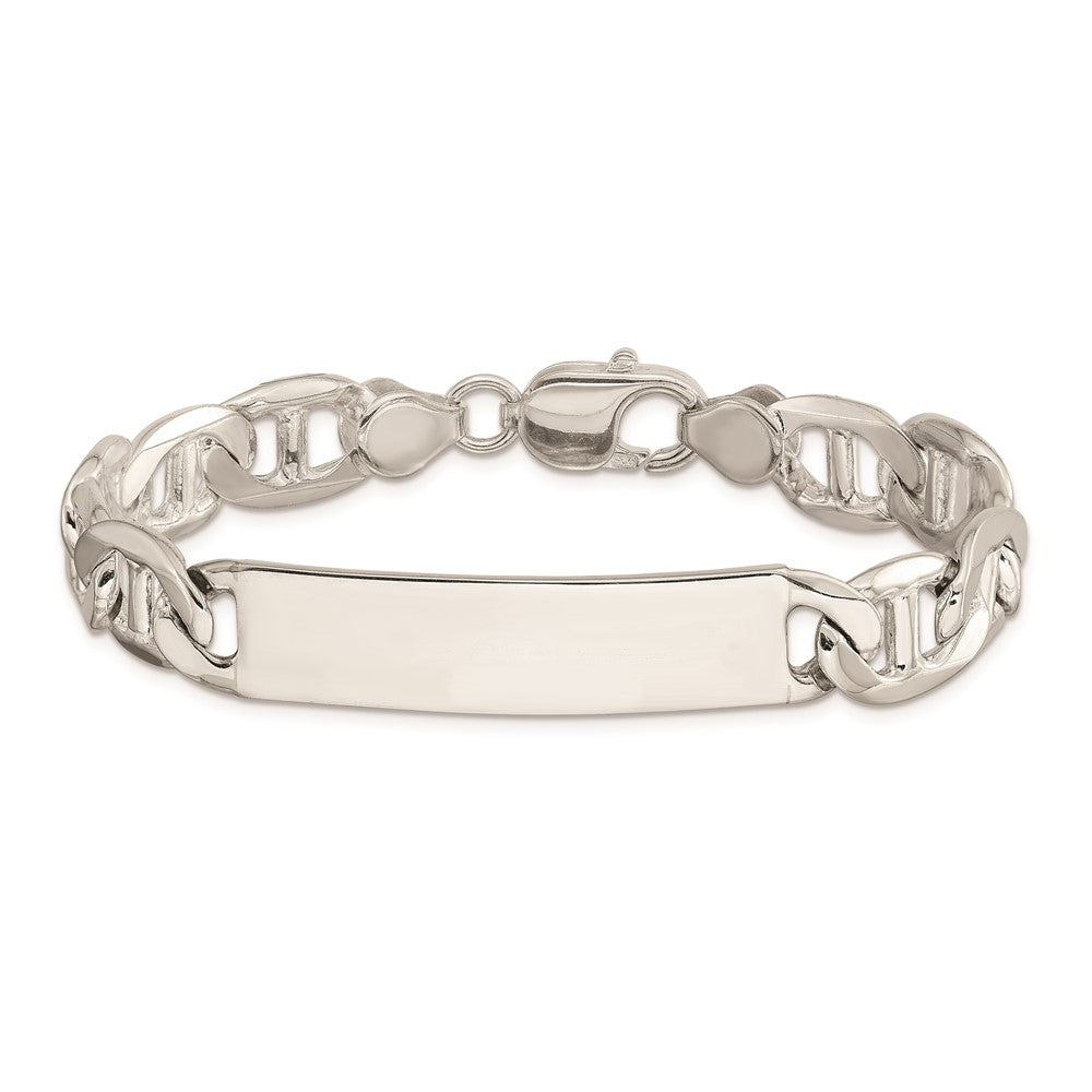 Alternate view of the Men&#39;s 10mm Sterling Silver Polished Anchor Link I.D. Bracelet by The Black Bow Jewelry Co.